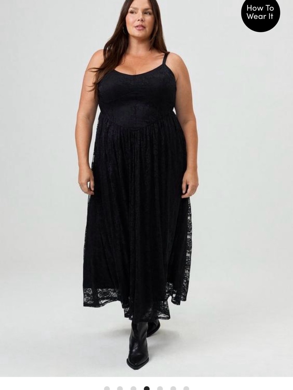 Torrid Maxi Stretch Lace Bustier Dress Deep Black Size 1X - Picture 14 of 16